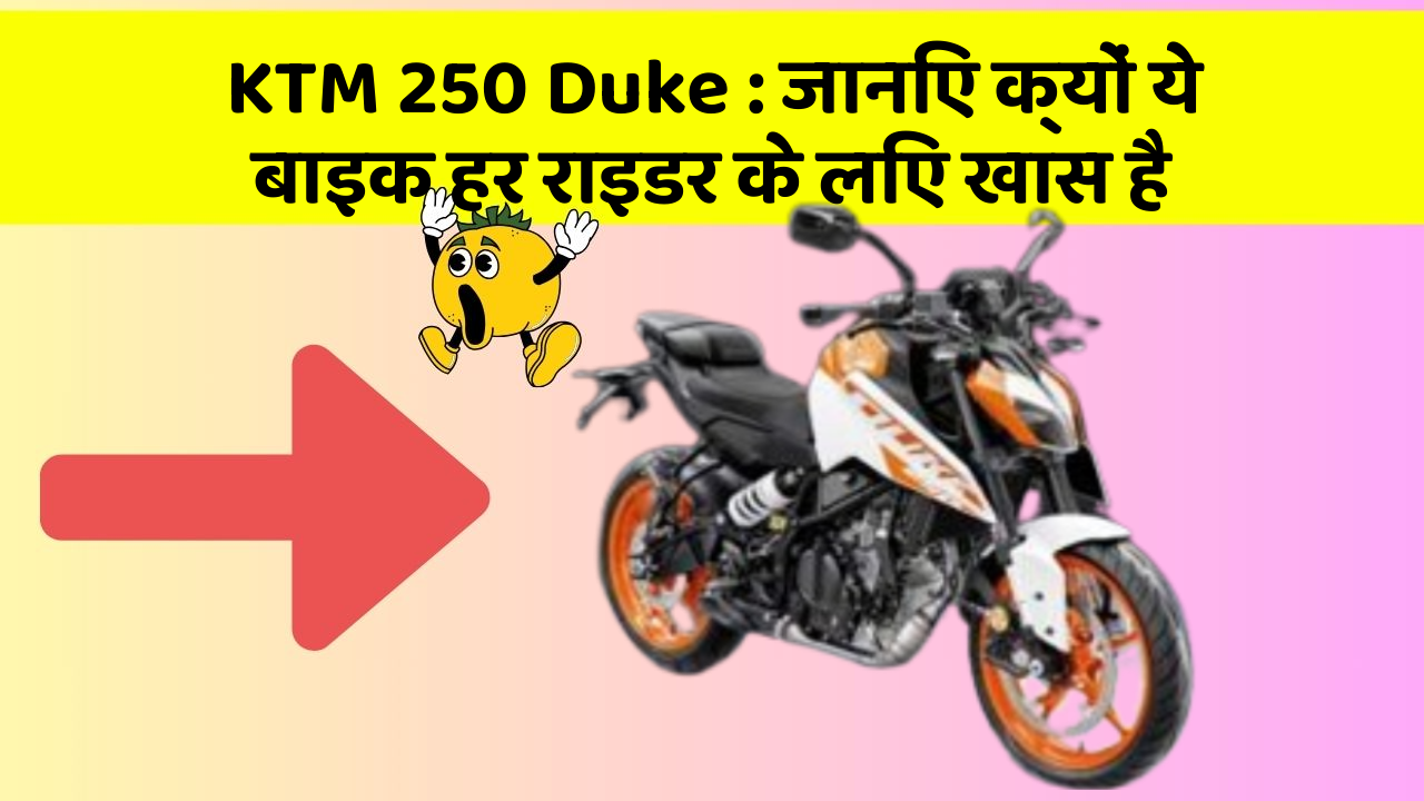 KTM 250 Duke: जानिए क्यों ये बाइक हर राइडर के लिए खास है